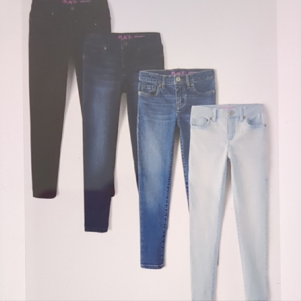 Place Women's Skinny Jeans - Black, Dark Blue, Medium Blue, Light Blue